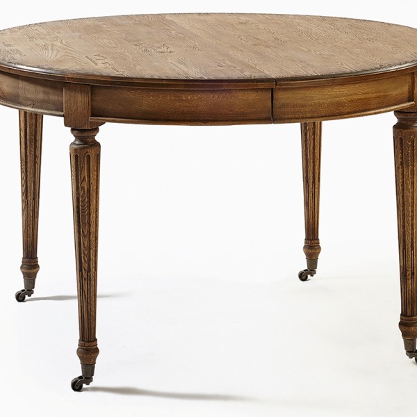 SE-1073-9-A-OAK Mesa comedor extensible de roble con patas de madera