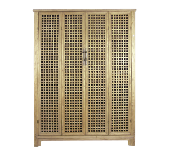 HH278WD Armario de diseño chino oriental con rejilla | PRIMERA AVENIDA