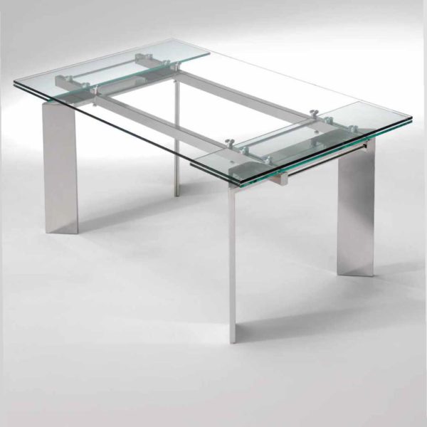 mesa comedor cristal y acero mesa de comedor hammer extensible de dise 241 o moderno mesa comedor cristal y acero mesa de comedor hammer extensible de dise 241 o moderno