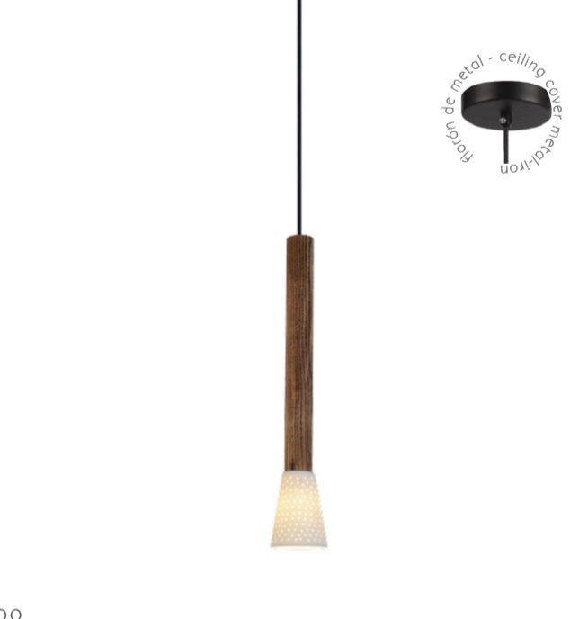 Lámpara de techo colgante madera y porcelana (1)