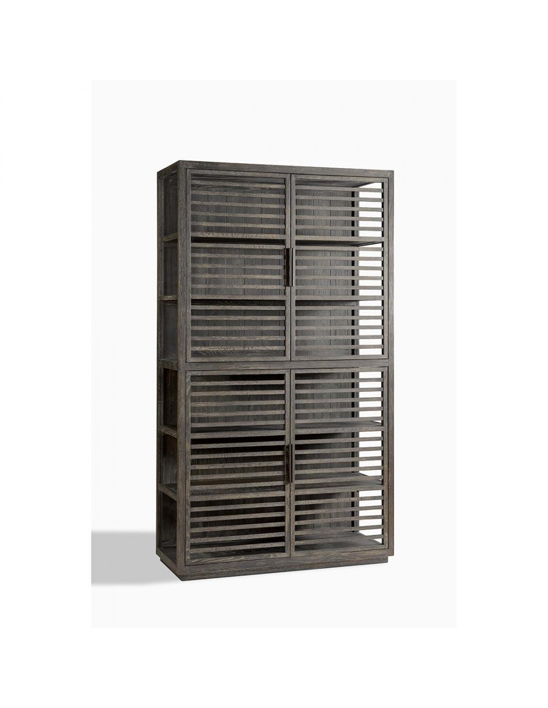 Armario rústico industrial madera roble y cristal (1)