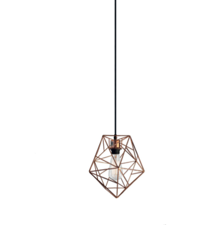msl14218 cp lampara de techo de diseno vintage 23 tipo jaula geometrica metal cobre