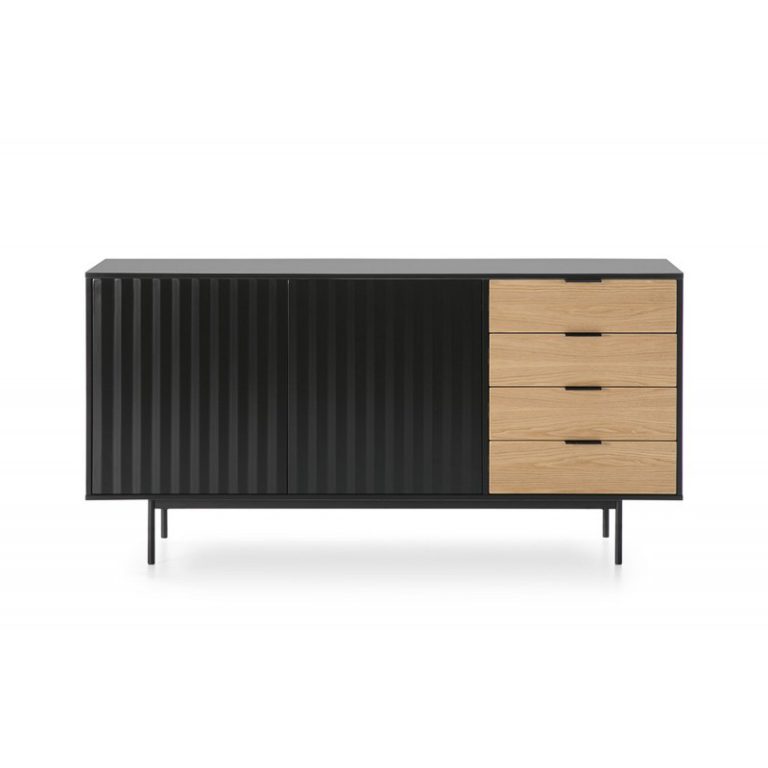 12752_TE Mueble aparador de diseño moderno minimalista SIERRA 159 negro