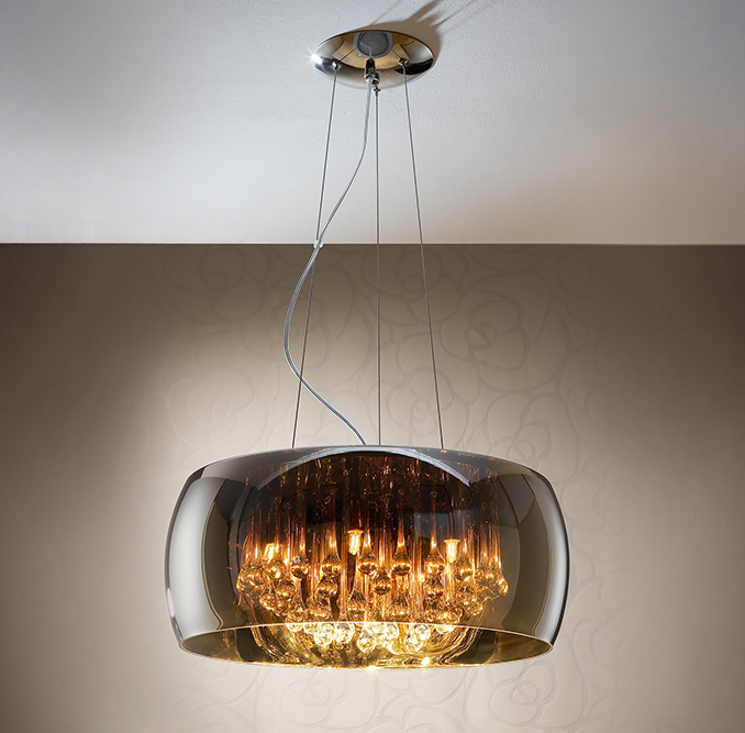 508111 Lámpara LED de techo ARGOS Ø50 de diseño metal cromo y cristal