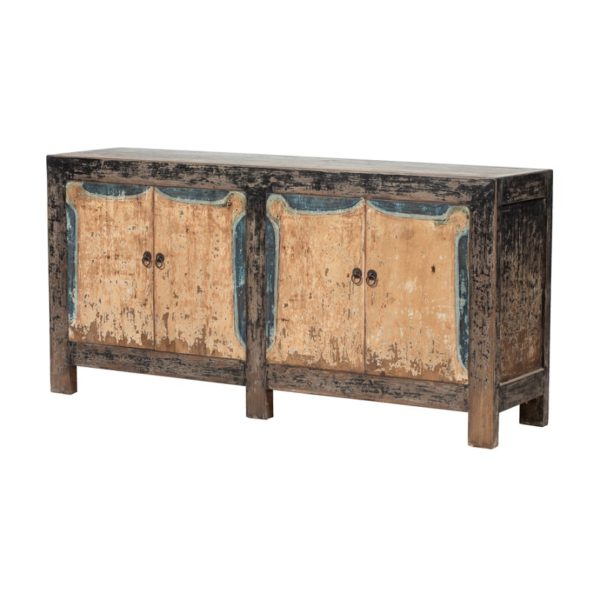Aparador diseño rústico oriental madera multicolor acabado envejecido (1)